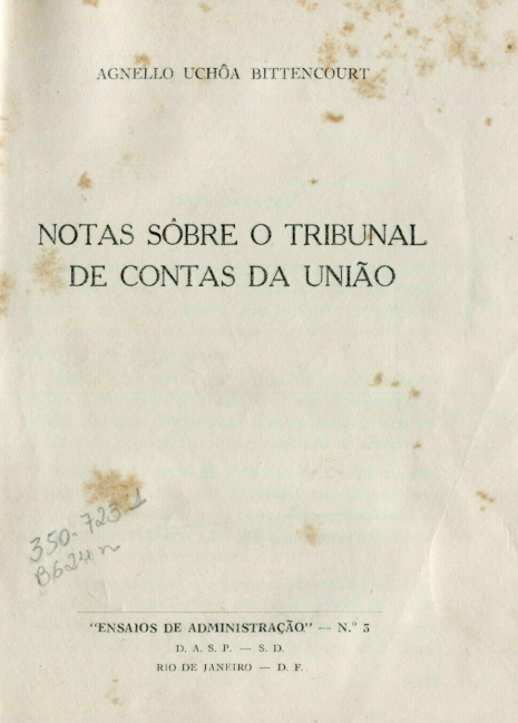 Capa do Livro Notas Sobre o Tribunal de Contas da União