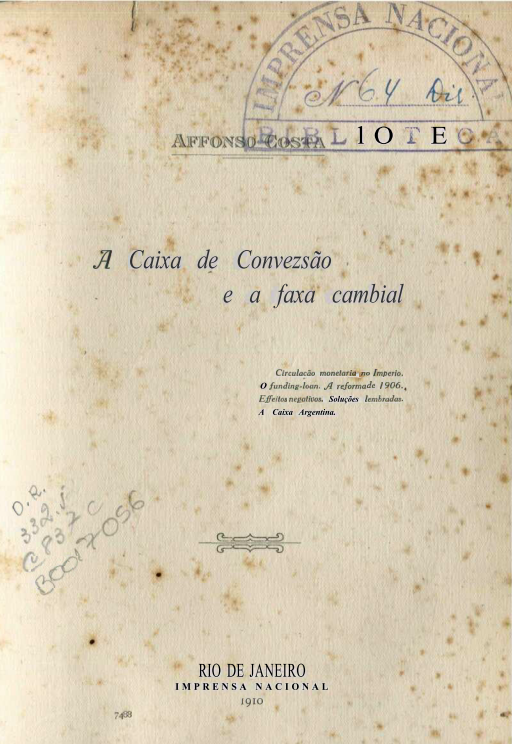 Capa do Livro A Caixa de Convezsão e a faxa cambial