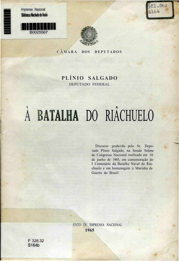 Capa do Livro A Batalha do Riachuelo