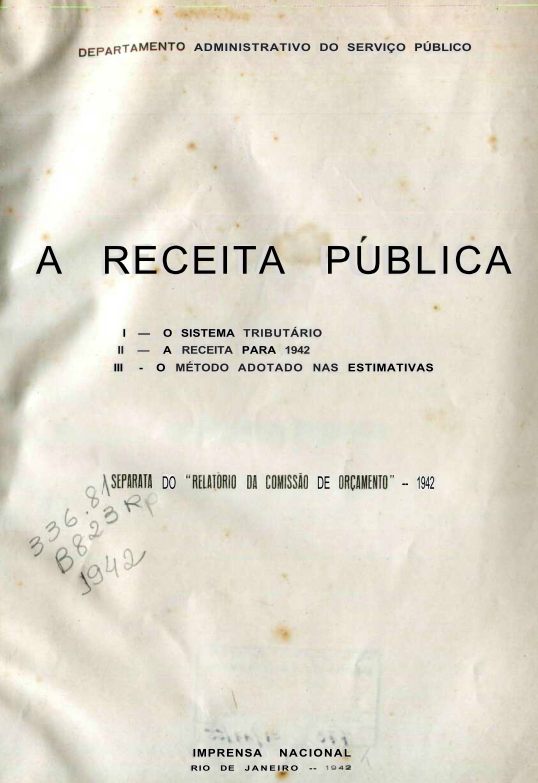 Capa do Livro A Receita Pública