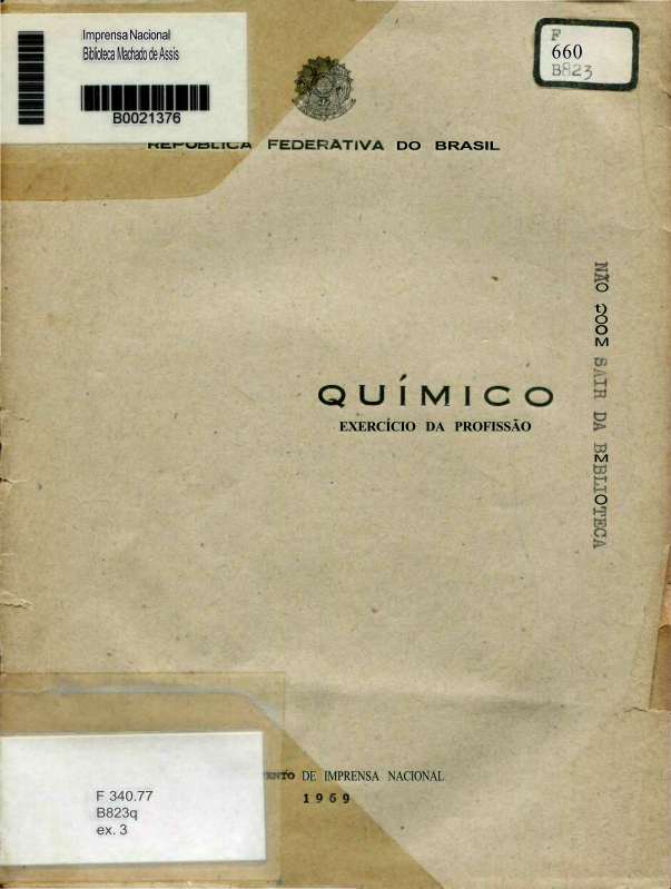 Capa do Livro Químico (Exercício da Profissão)