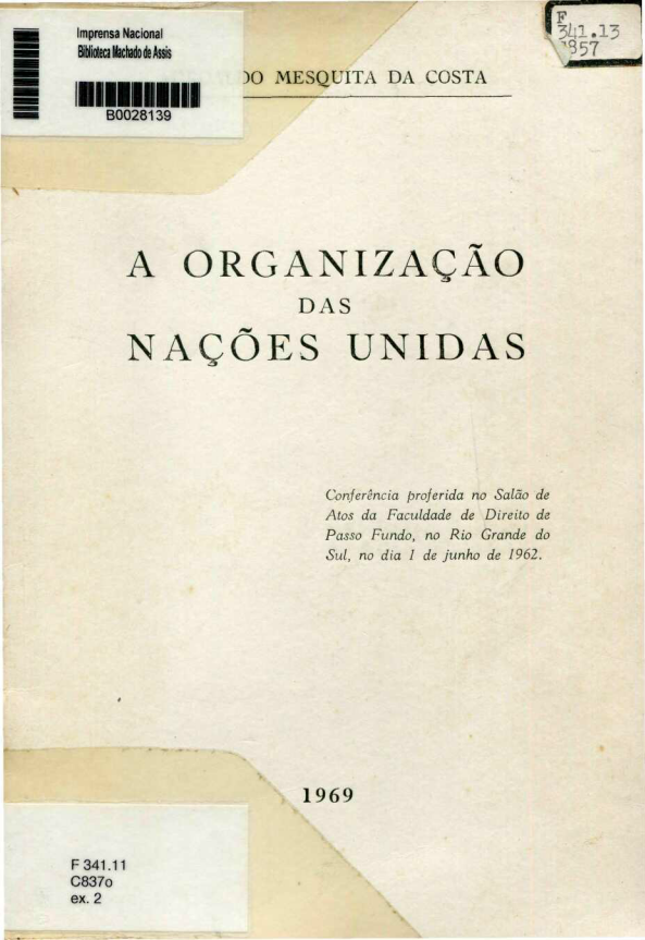 Capa do Livro A Organização das Nações Unidas