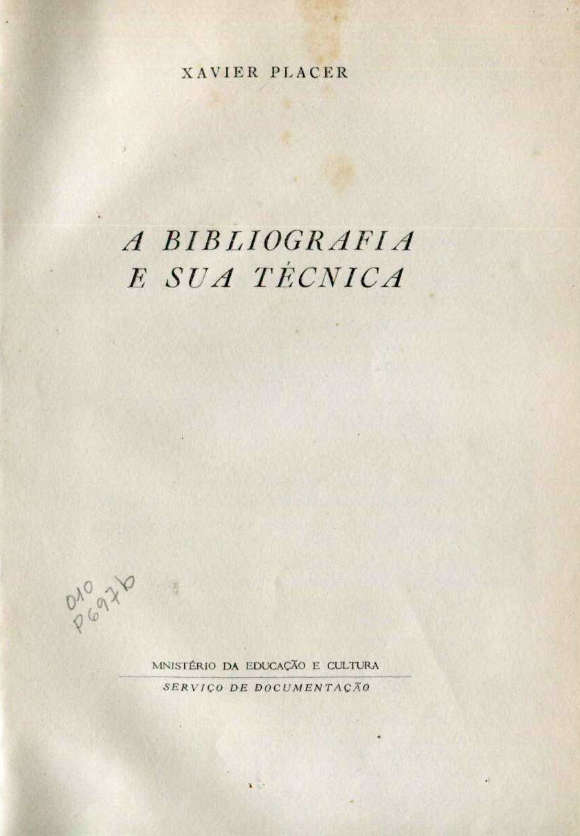 Capa do Livro A Bibliografia e sua Técnica