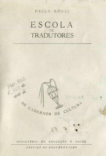 Capa do Livro Escola de Tradutores