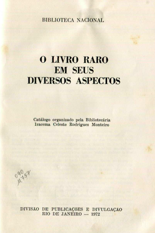 Capa do Livro O Livro Raro em seus Diversos Aspectos