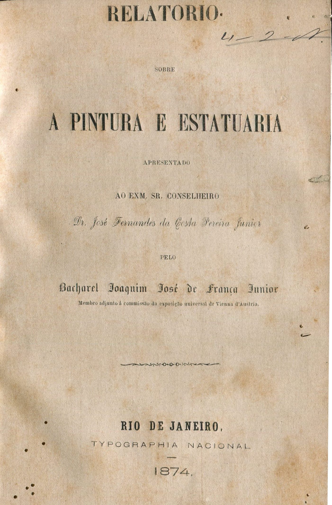 Capa do Livro Relatório sobre A Pintura e Estatuaria