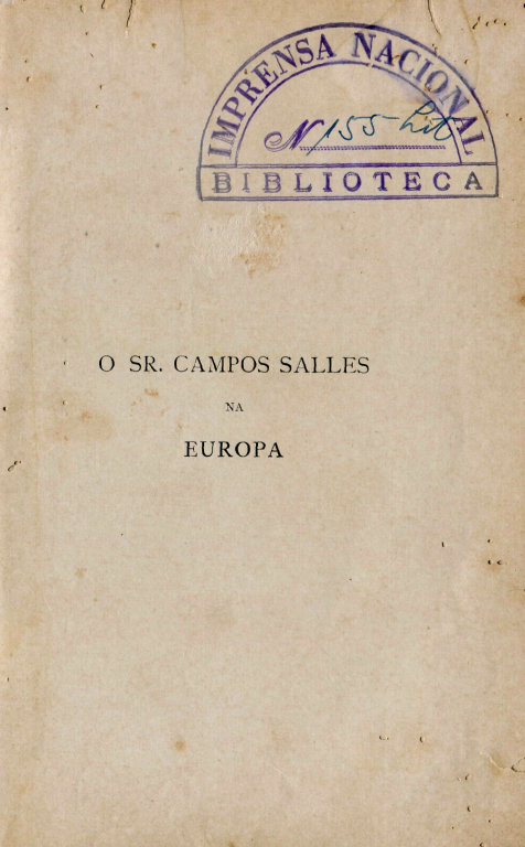 Capa do Livro O Sr. Campos Salles na Europa