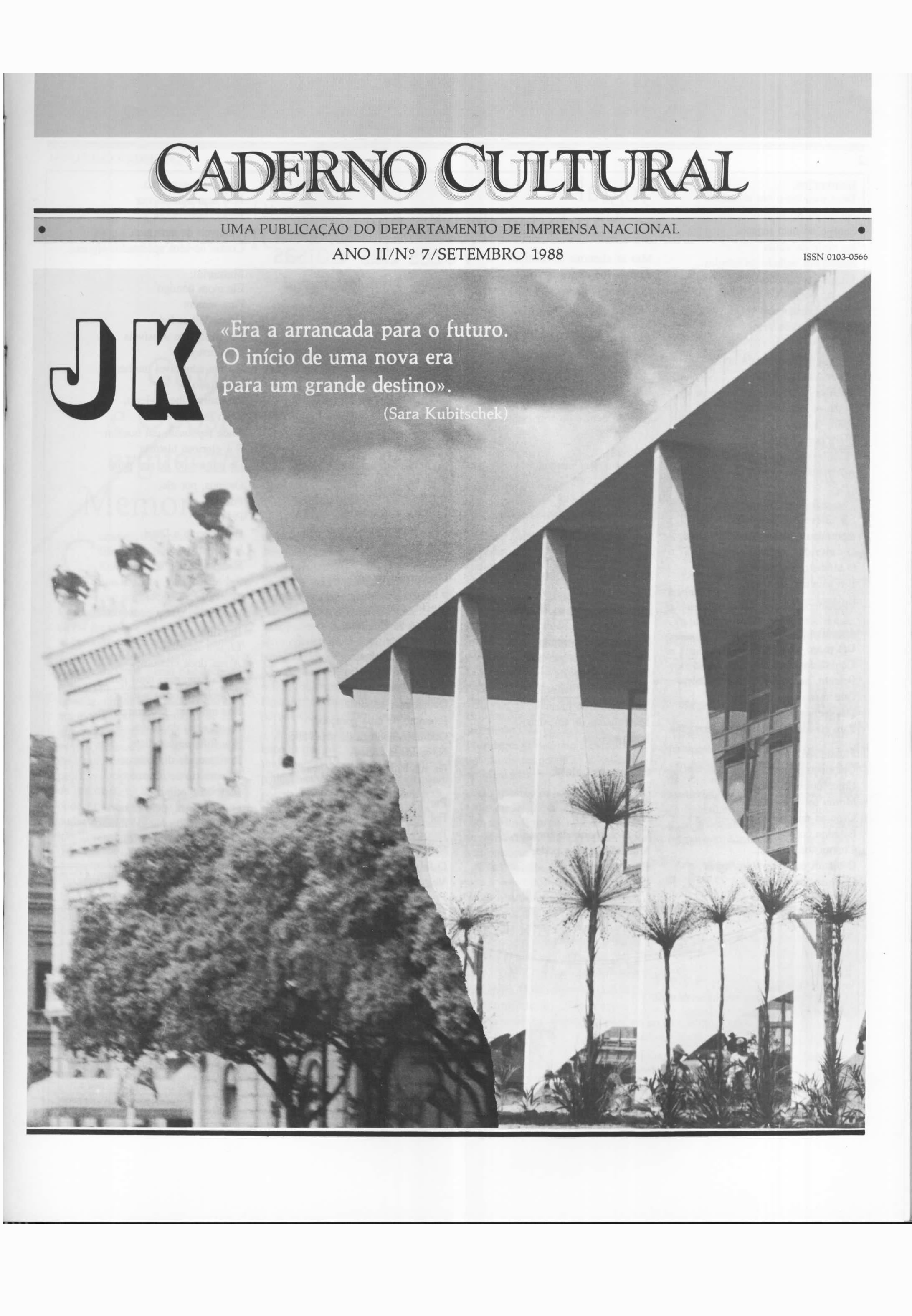 Capa do Livro Caderno Cultural - Ano II - nº 7 -1988
