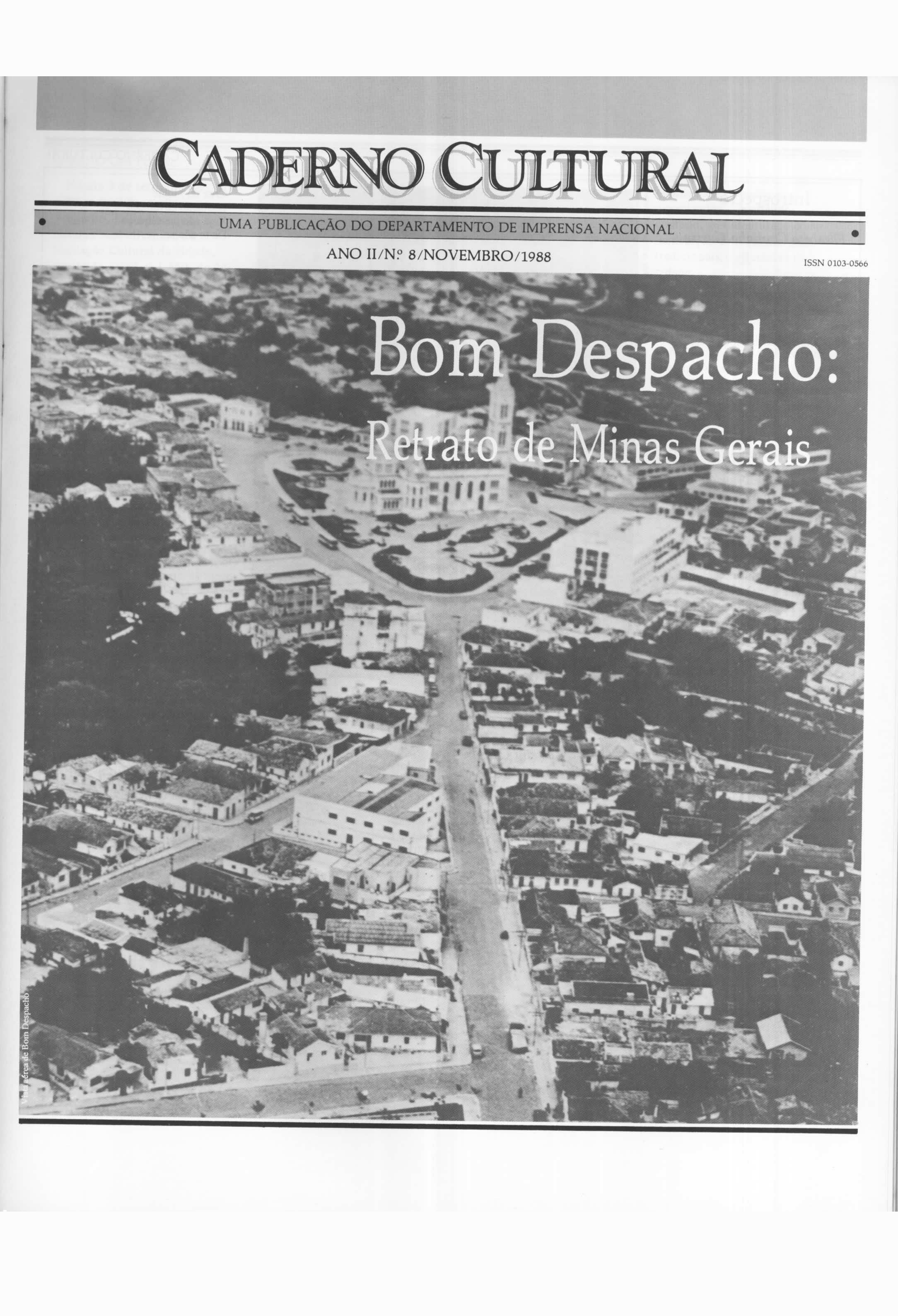 Capa do Livro Caderno Cultural - Ano II - nº 8 -1988