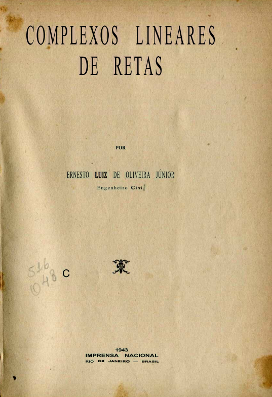 Capa do Livro Complexos Lineares de Retas