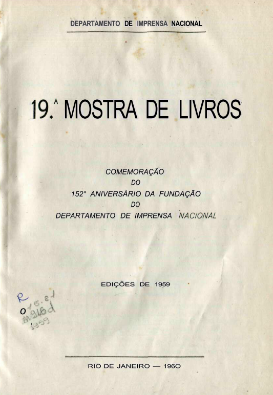 Capa do Livro 19ª Mostra de Livros - R 015.81